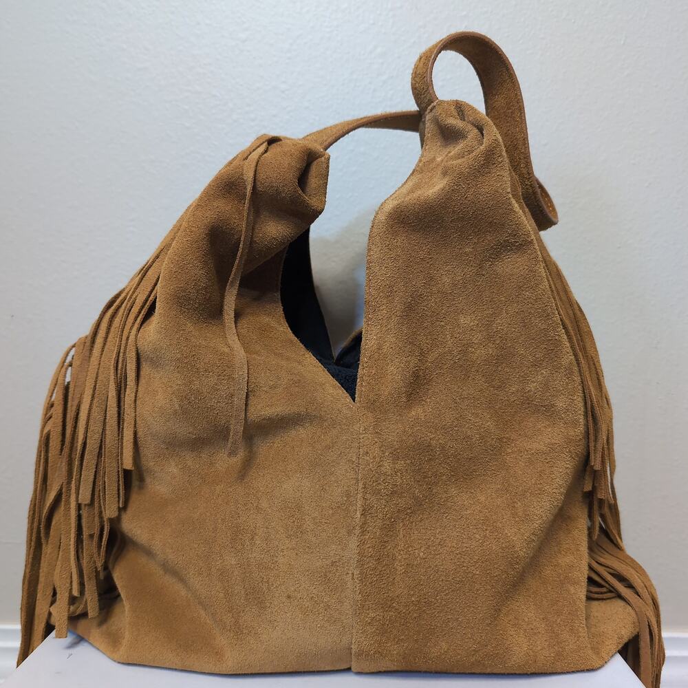 Fringe Suede Hobo Western Leather Bag